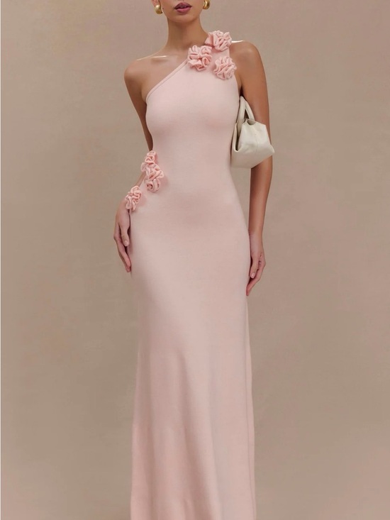Meshki Dresses & Skirts - Meshki One-Shoulder Pink Floral Dress